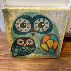 Owl home decor canvas